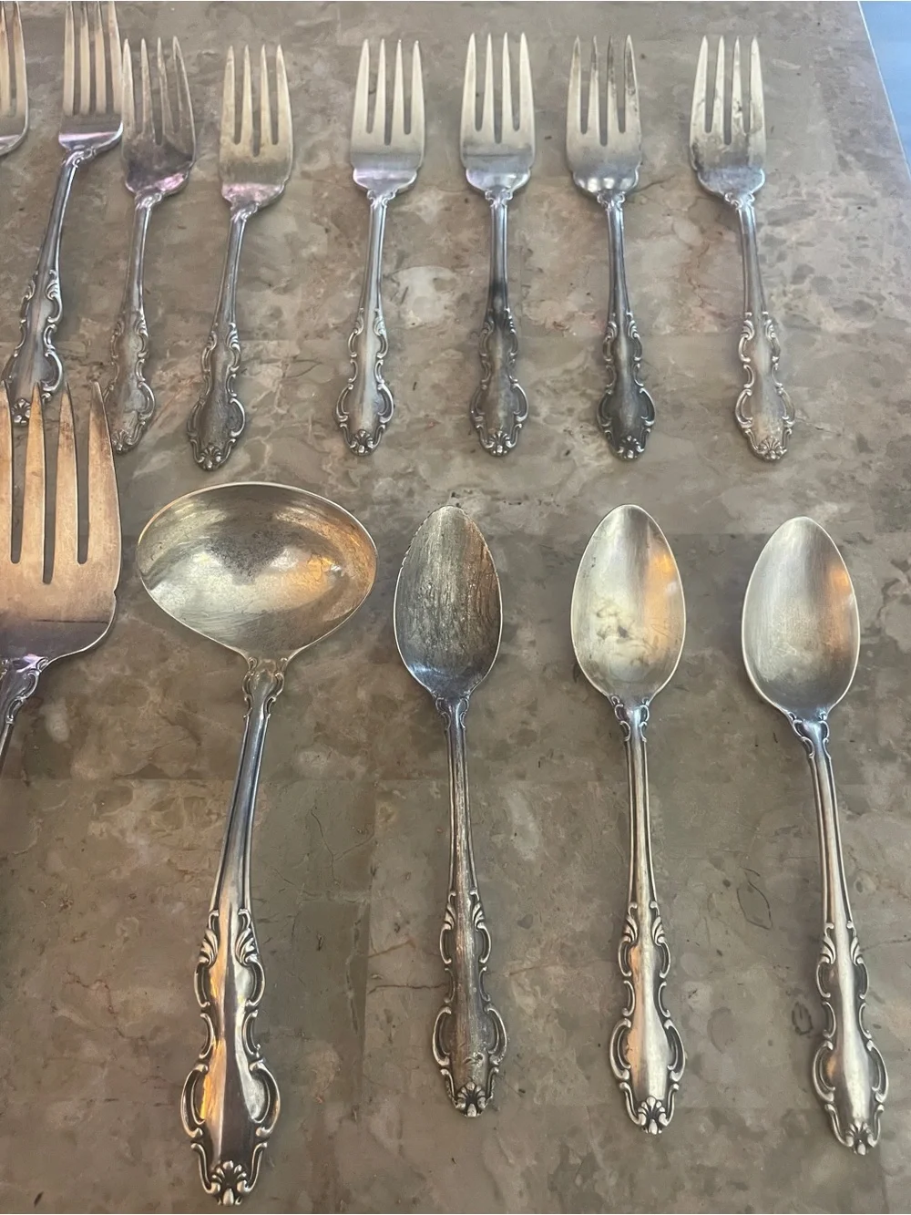 VINTAGE 24 Pcs of REED & BARTON Silverware Dinnerware Ladle Ect: